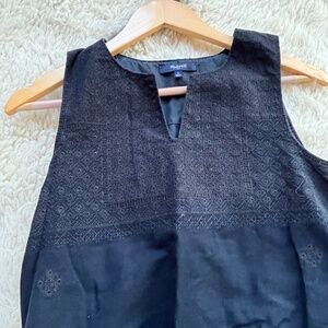 Madewell Embroidered Cotton Shift Dress – Navy Blue – Size 2